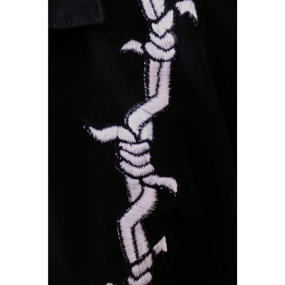 vtg 90's Jnco Shirt L Black Embroidered Barbwire Hip Hop Button Streetwear Nice - Picture 6 of 12